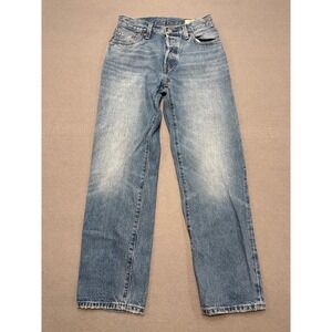 Levi's 501 Jeans Women's 25x28 Blue Light Wash Straight Leg Button Fly Fade